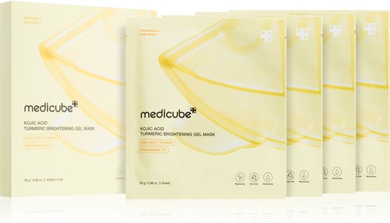 medicube Kojic Acid Turmeric Brightening Gel Mask hydrating and illuminating mask with gel consistency 4 pc