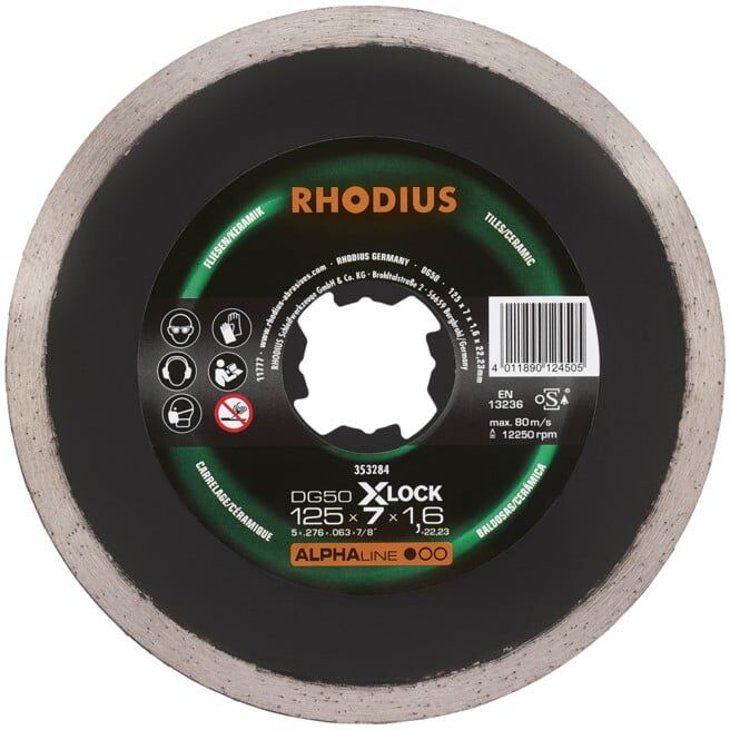 Disque de tronçonnage diamant Rhodius DG50 X-LOCK (353284)