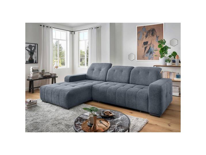 Livetastic Ecksofa Vicari, Blau, Metall, Uni, Ottomane links, L-Form, 292x185 cm, Liegefunktion, USB-Anschluss, elektrischer Sitzvorzug, USB-C-Anschluss, Wohnzimmer, Sofas & Couches, Wohnlandschaften, Ecksofas