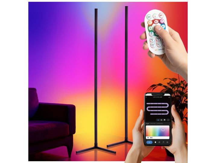 LED-Stehlampe Spectra, 16 Millionen Farben, 200+ Lichtmodi - 2er Set