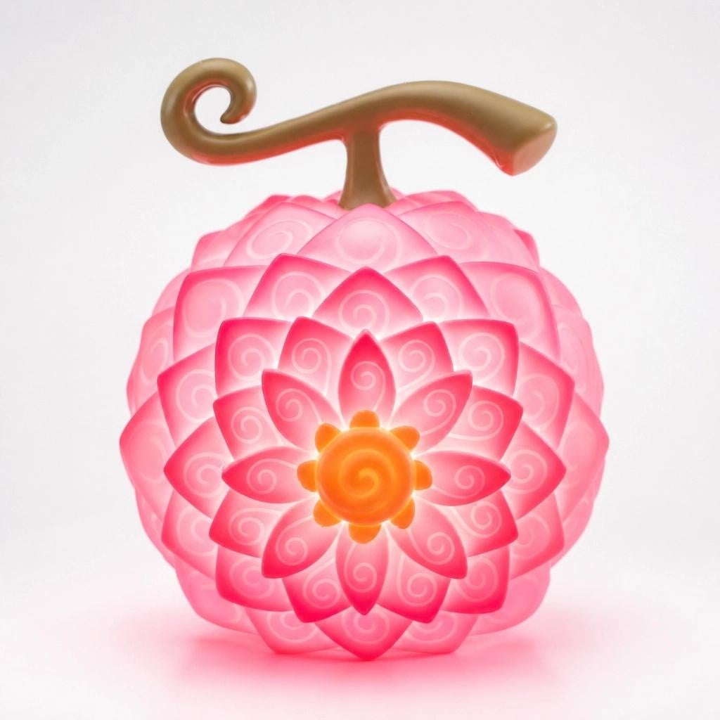 Grupo Erik One Piece Netflix LED tafellamp met bloemmotief en fruitprint, Hoogte: 17 cm