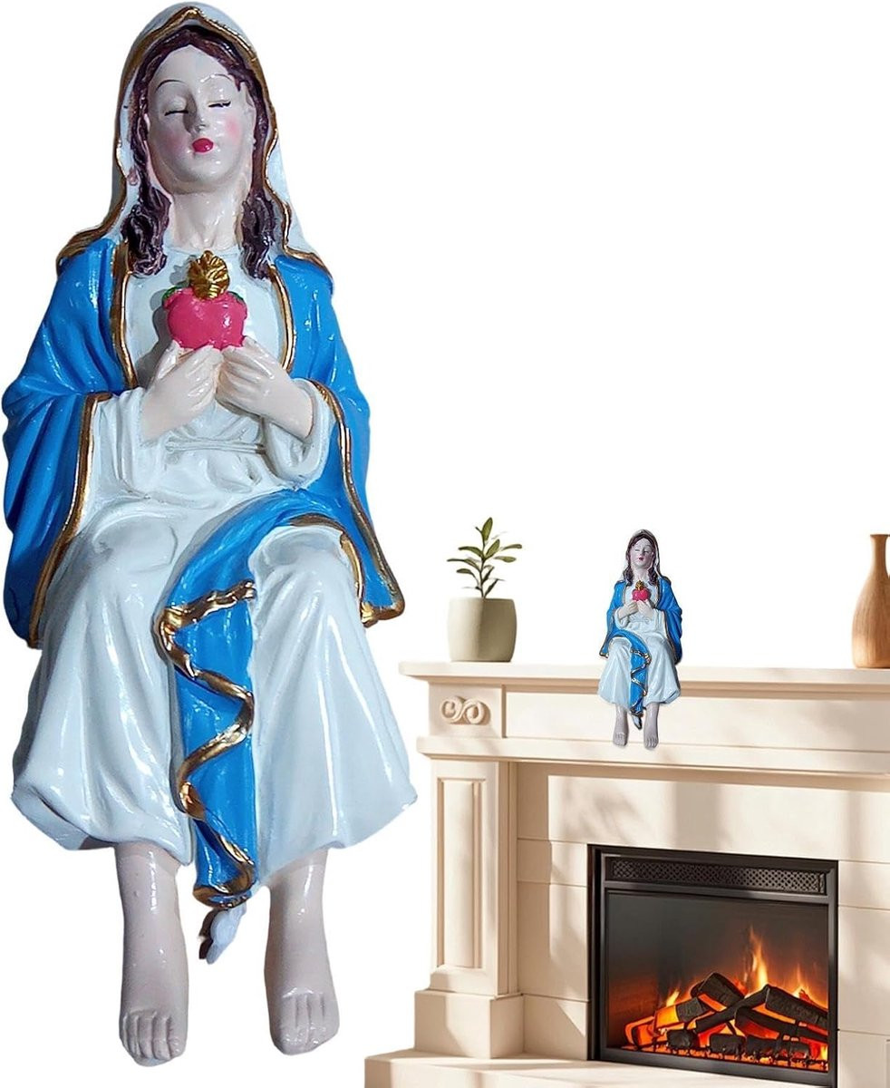 Maria Standbeeld Heilige Moeder voor Devotie en Geloof, Hoogte: 14 cm
