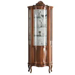 Standvitrine im Barock Design Nussbaum furniert