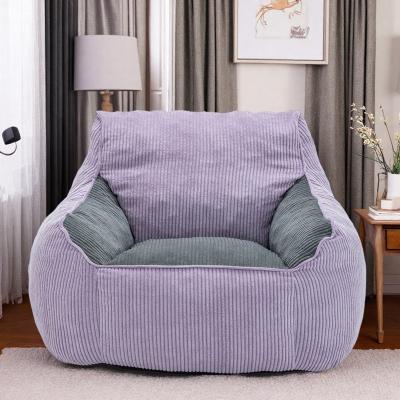 "38.6"" Corduroy Giant Bean Bag Sofa Chair with Armrests and High-Density Shredded Foam and Ergonomic Design"