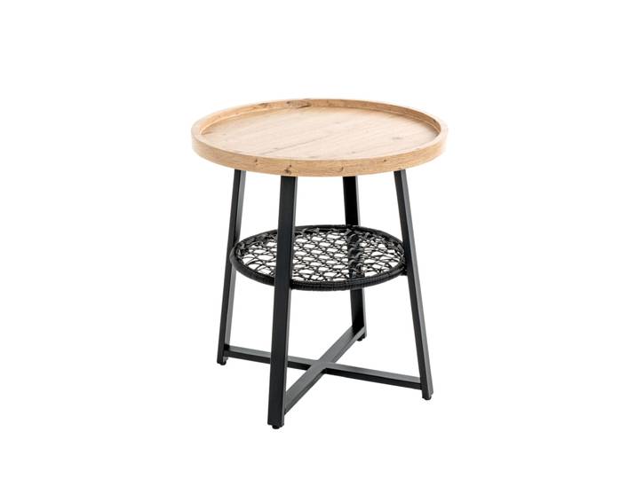 Beistelltisch ø 50 cm Eiche-Dekor braun/schwarz