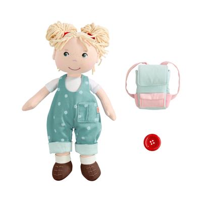 Stoffpuppe HABA "Tilli", grün (bunt), Puppen, Kinder, Baumwolle, Polyester, inspiriert vom Kinderbuch "Mein Knopf, ein Universum" von Carmen Kroll