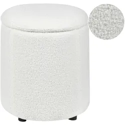 POUF mit Stauraum Bouclé Cremeweiß Maryland