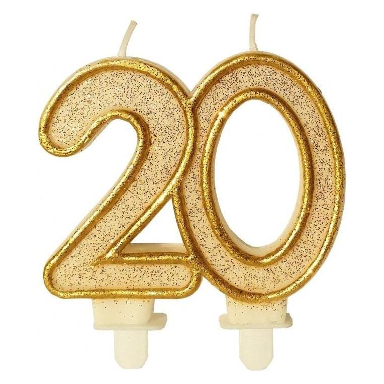 MK Illumination Geburtstagskerze 20 Goldglitter (1 Stk.) (47592203)
