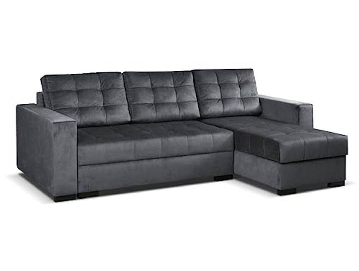 MEBLE-LUX - Universal Ecksofa mit Schlaffunktion und 2 Bettkasten LARO I 242cm Breit Sofa L Form I Eckcouch mit Schlaffunktion I Universal Ecke (Rechts oder Links) I Sofa Grau