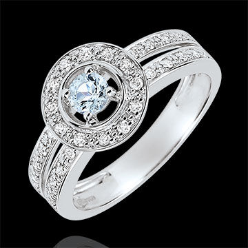 Edenly Verlobungsring Schicksal - Lady - 0.2 Karat Aquamarin und Diamanten - 18