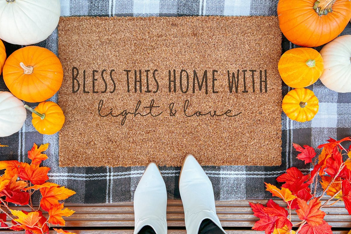 Stijlvolle Ingangsmat Bless This Home With Light And Love - 60 x 40 cm