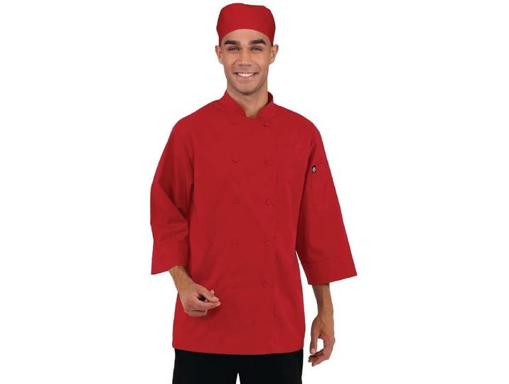 Chef Works Koksbuis Unisex Rood 3/4 Mouw - Maat S