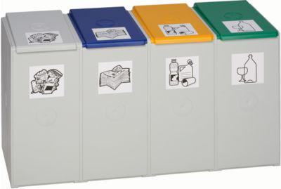 Wertstoff-Sammelsystem 2000, 40 Liter, Vierer-Element, Lieferung ohne Deckel!
