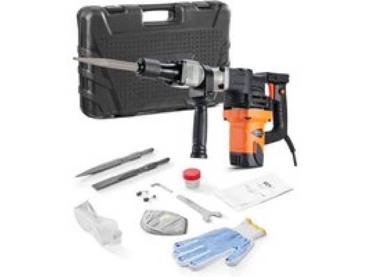 VEVOR Hochleistungs-Betonbrecher Abbruchhammer 1400 W, 19 J Schlagkraft Elektroabbruchhammer, Bohrhammer Betonhammer Stemmhammer 2900 BPM, inkl. Spitzmeißel, Flachmeißel, für Schiefer, Beton usw.