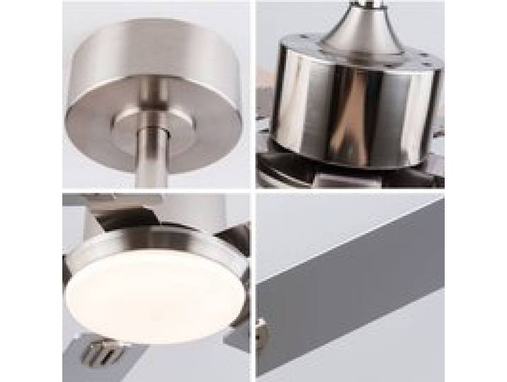 Ventilateur de plafond avec éclairage LED dimmable 6 vitesses - TCQPZ - moteur DC réversible nickel 132 cm