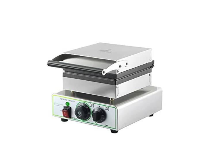 GS Multitrade Waffeleisen Waffelmaschine eckig Edelstahl Waffelautomat mit Antihaftplatten Timer 50-300 Grad stufenlos