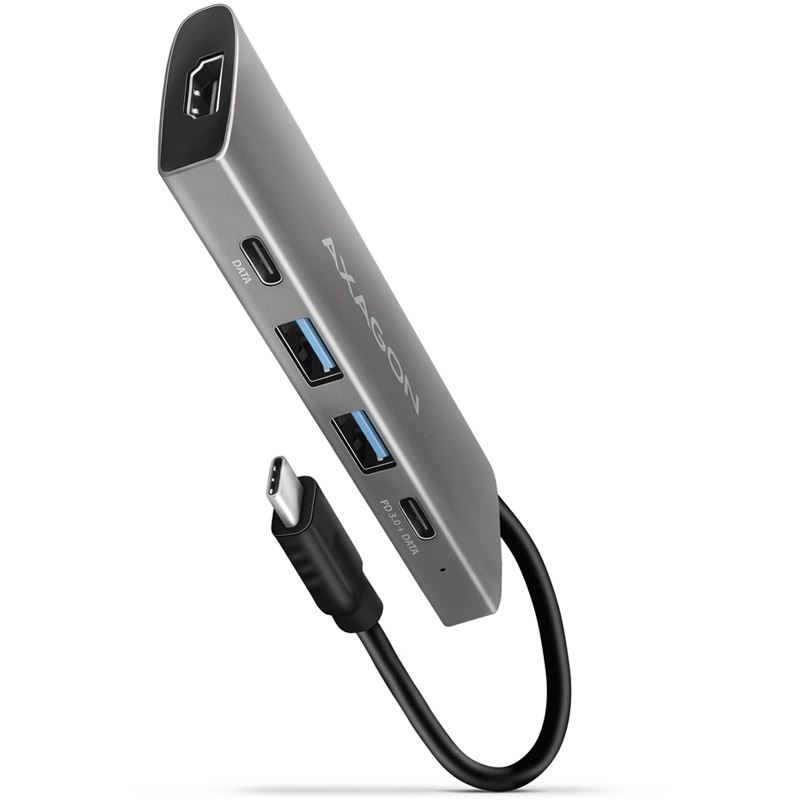 AXAGON HMC-5G21 USB-HUB 2x USB-A + 2x USB-C + HDMI 4K/30Hz, USB-C 3.1 - 13cm