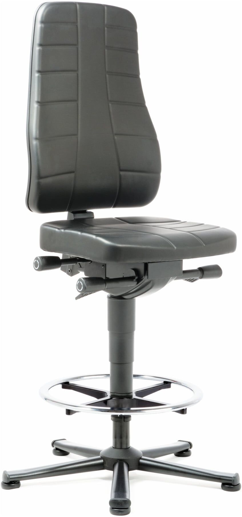 bimos Arbeitsstuhl All-In-One Highline mit Gleiter und Fußring und Kunstleder schwarz 570-830 mm (9641-2571)