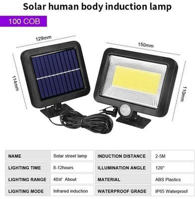 Uplift Treasures 160 COB Solar Motion Sensor Split Wall Light Waterproof Outdoor Security Lamp 100cob 1pc
