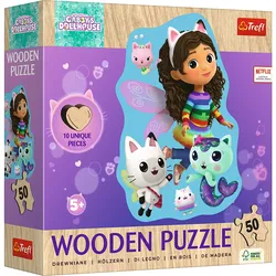 Puzzle - „50 Puzzle Drewniane Konturowe“ – Wesoła Gabby Trefl 20260