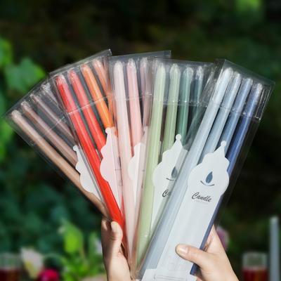 On Spot Shop Long Burning Taper Candles, 4 Pack, Dripless Smokeless Unscented, For Home Interior And Valentine's Decor black