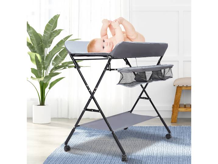 Table à langer Mobile pliante 3 en 1, matelas à langer Portable pour bébé, matelas à langer Portable pliable avec matelas à langer étroit