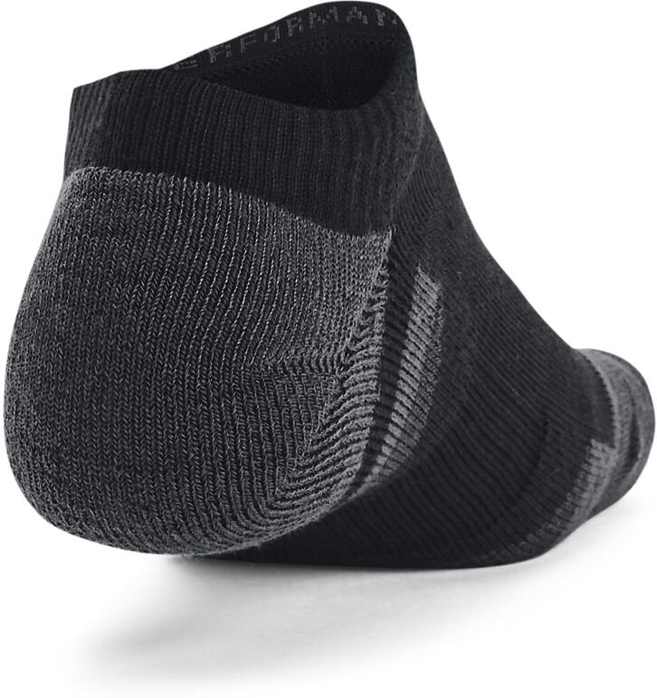 Füsslinge UNDER ARMOUR "Unisex UA Performance Tech-Füsslinge im 3er-Pack", Damen, Gr. XL (47,5/50,5), schwarz (schwarz 001), Obermaterial: 98% Polyester, 2% Elasthan, Socken Füsslinge, mit mittlerer Dämpfung, schnell trocknend, schweissableitend schwarz 0