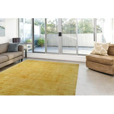 Teppich KAYOOM "Luxury 110" Gr. 6, gelb, B:200cm H:13mm L:290cm, Viskose, Teppiche, Teppich, Kurzflor, meliert, handweb, Wohnzimmer