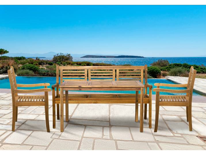 Ensemble de jardin Shaco D - 4 éléments 135 x 74 x 80cm Bois