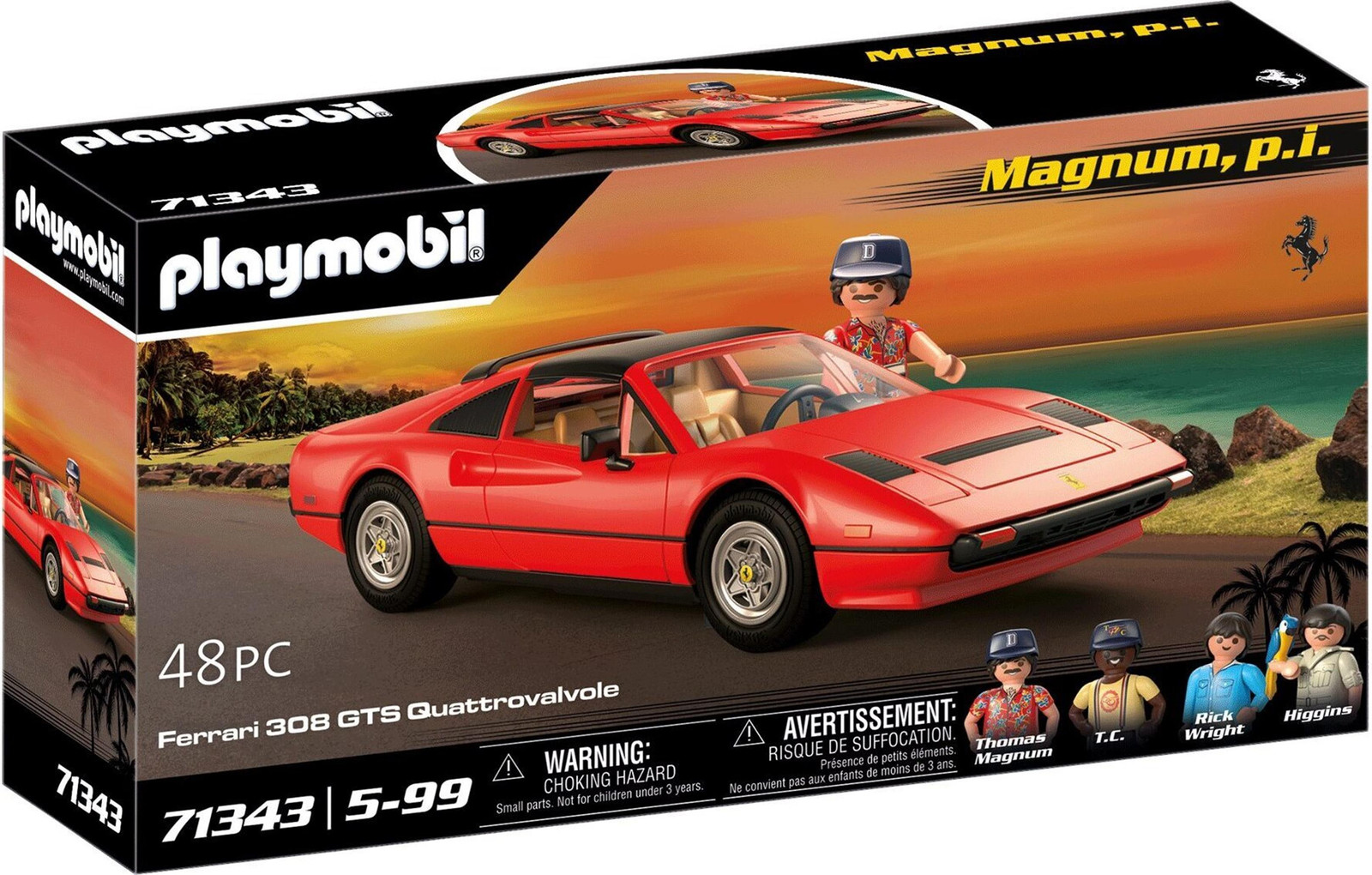 Playmobil 71343 Magnum Ferrari 308GT Collectible Car voor Volwassenen, 48 stuks