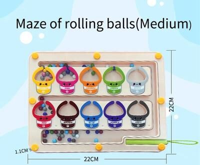Uplift Essentials Magnetic Wooden Maze Puzzle Early Learning Concentration & Logic Training Toy medium
