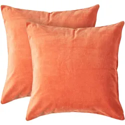 KISSENHÜLLEN 2er-Set Baumwollsamt orange 40/40 cm