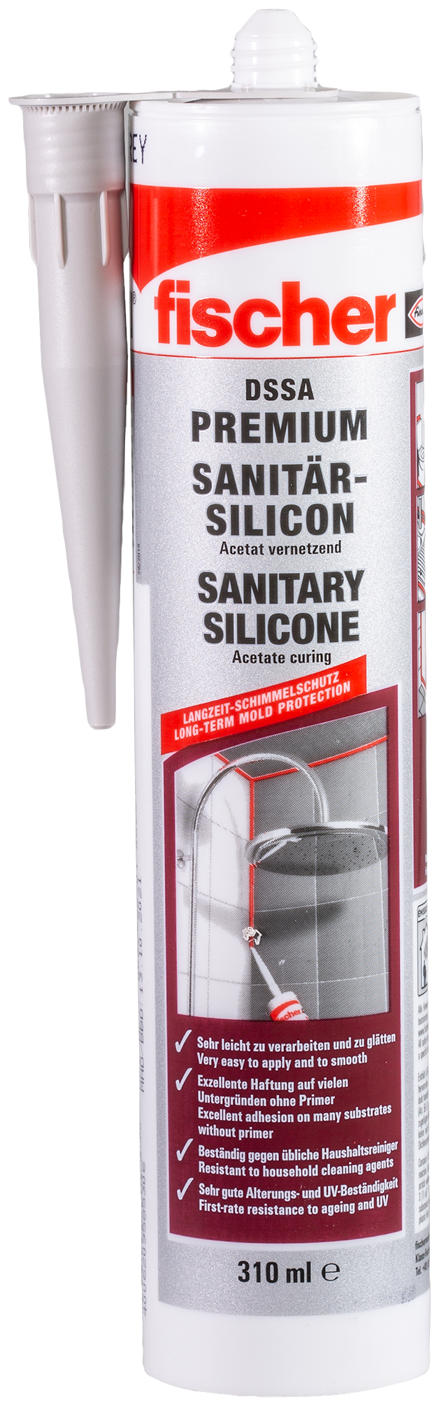 fischer Deutschland Vertriebs GmbH fischer Sanitärsilicon DSSA silbergrau 310 ml 058530