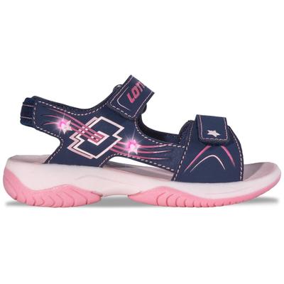 Sandale LOTTO, Mädchen, Gr. 28, blau (navy, pink), Synthetik, mehrfarbig, Schuhe Sandale, - mit blinkenden LEDs im Obermaterial