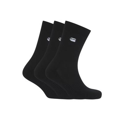Socken G-STAR "CLAY, 3 PACK SPORTS SOCKS", Herren, Gr. 40-43, schwarz, Baumwollmischung, unifarben, Socken Socken, unifarben, mit Labelstickerei