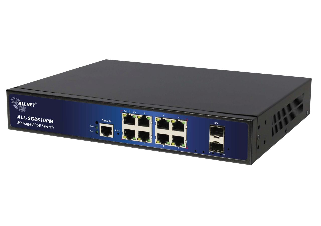 8+2P Allnet All-Sg8610Pm Poe M Rm