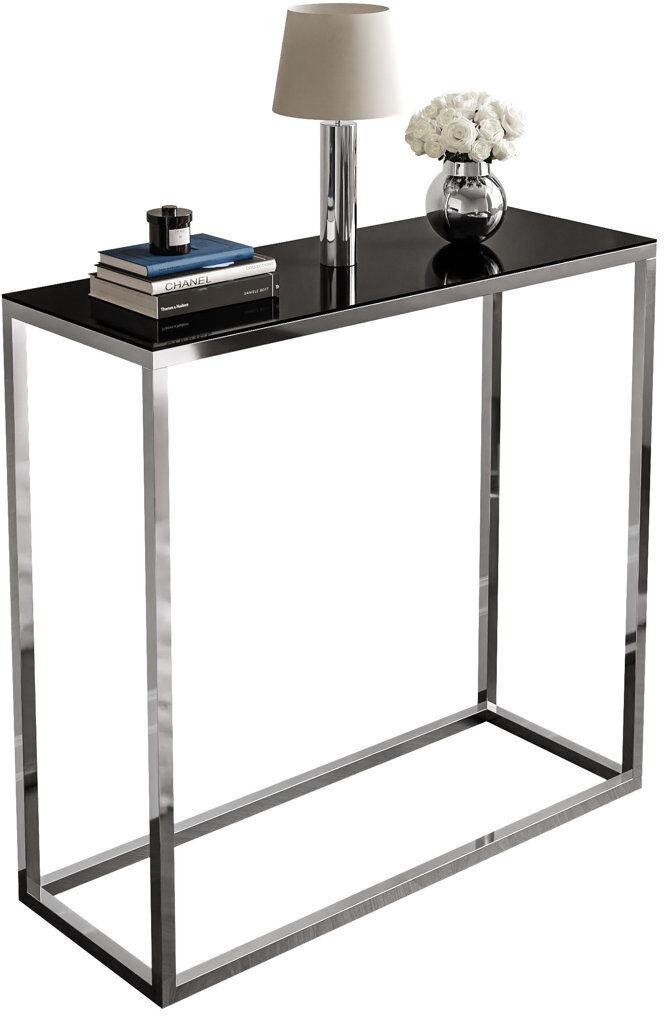 Fairmont Park Calexico Console Table Black/Chrome 79cm H x 80cm W x 30cm D