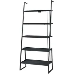 Helloshop26 - Zeitloses Design-Regal für Wohn-/Schlafzimmer Aufbewahrungsmöbel Leiterform 184 x 80 x 40 cm schwarz