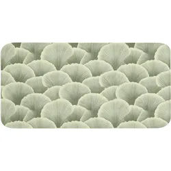 BADEMATTE Fächer - Blatt - Grün Badezimmerteppich 120x60 cm
