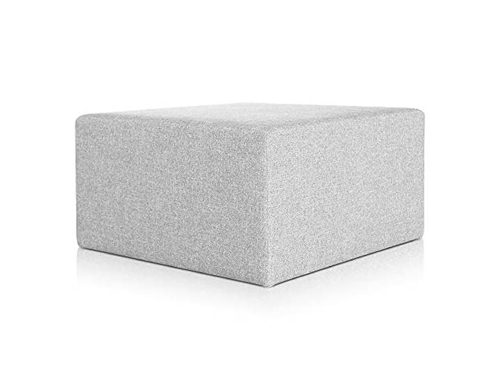 Deshome Pouf hocker Fußstütze 83x83x44 cm Wasserabweisender Stoff: Modernes Design Pouf für Sofa Wohnzimmer Schlafzimmer, Puff hocker, Pouffe Minerva Grau