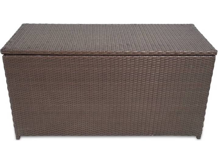 vidaXL Coffre de rangement de jardin Poly rotin brun