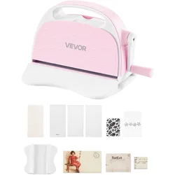 VEVOR Manuelle Stanz- & Prägemaschine-Set, 76 mm Schnittbreite, Inkl. Stanzformen, Prägefoldern, Papierbögen, Schneideplatten, für Scrapbooking, Kartenherstellung & Bastelarbeiten