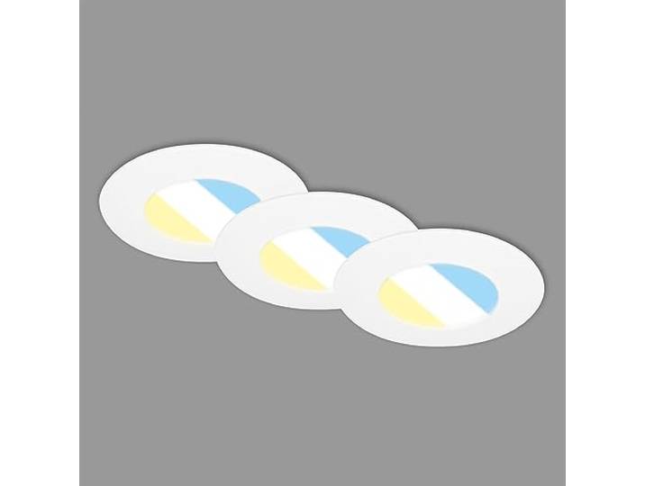 BRILONER – 3er Set LED Einbaulampe Badezimmer, IP44, Einbauleuchte, Deckenspots, Lichtfarbe einstellbar, Deckenlampe 4,9 Watt, Deckenleuchte 68x30mm (DxH), weiß