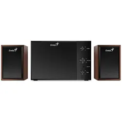 Genius reproduktory SW-2.1 350/ 2.1/ / dÅ™evÄ›nÃ/ barva dÅ™evo (Set, 15 W), HiFi + Heimkino Lautsprecher, Schwarz