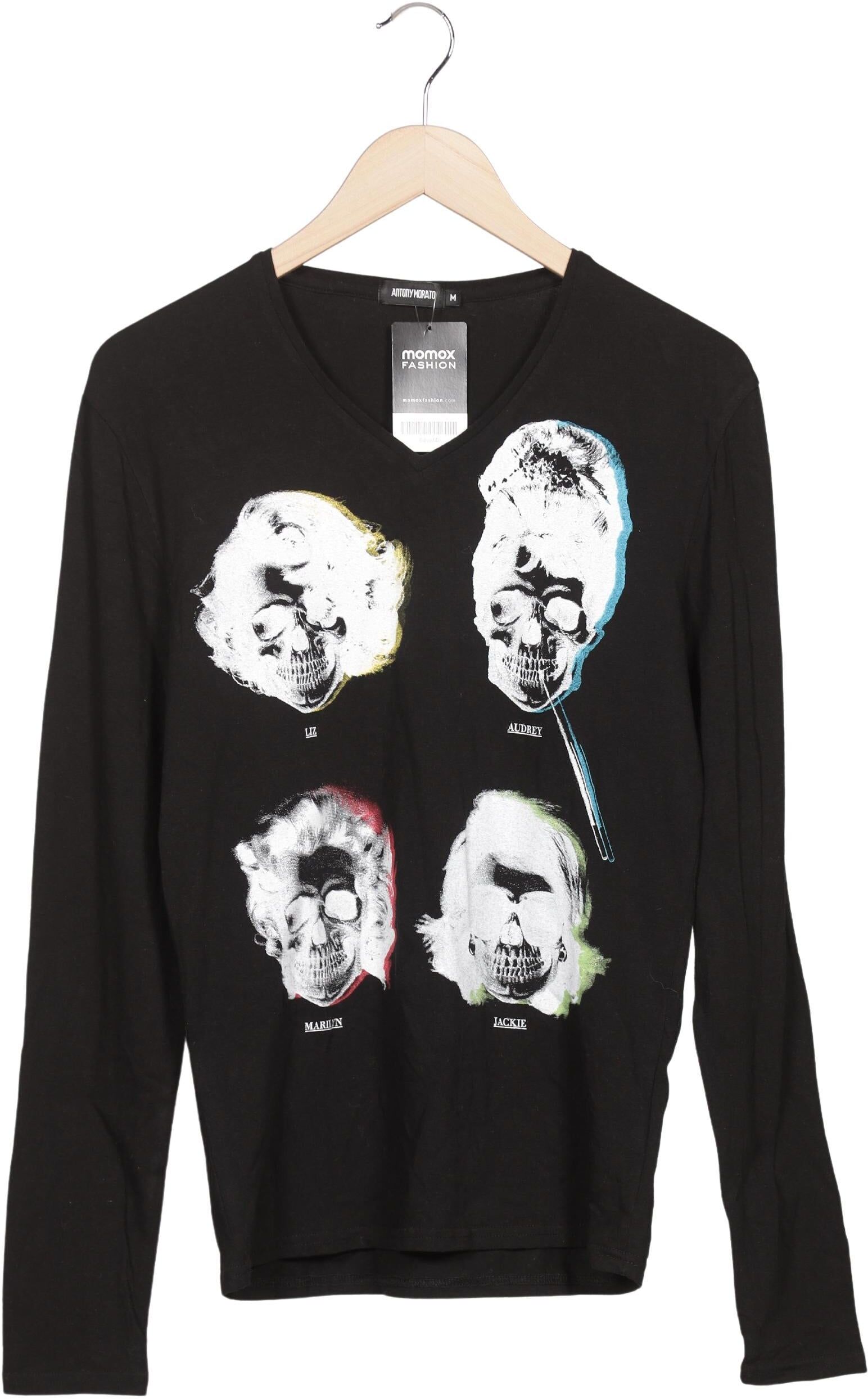Antony Morato Herren Langarmshirt, Schwarz, Gr. M, Baumwolle / Elasthan - Second Hand