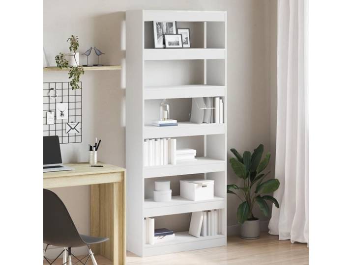 Bibliothèque blanche Bois MDF 80 x 30 x 198 cm Rangement