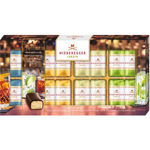 Niederegger Marzipan Klassiker Variationen, Pralines, 16 Stück, in 4 Sorten mit Vollmilch- & Zartbitterschokolade, 200 g