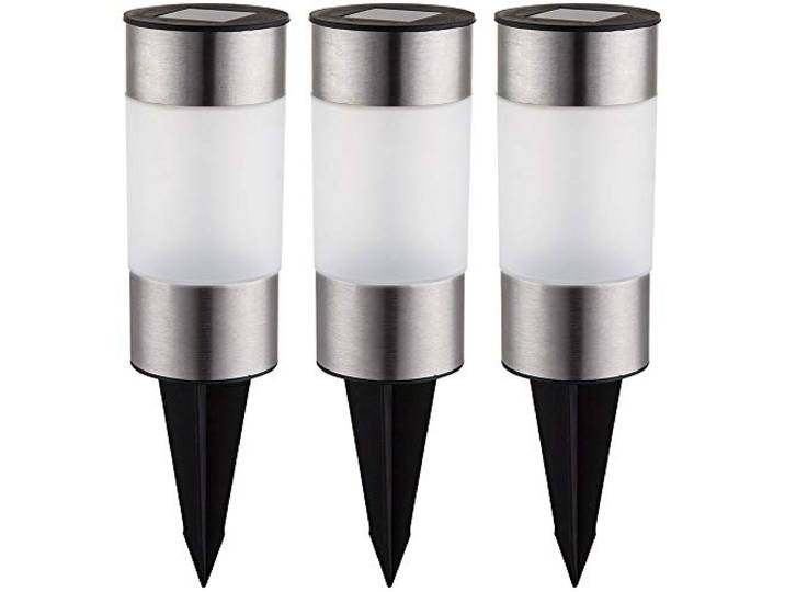 set de 3 LED lampe solaire en acier inoxydable extérieur façon jardin plug-in lampe Globo 33254-3