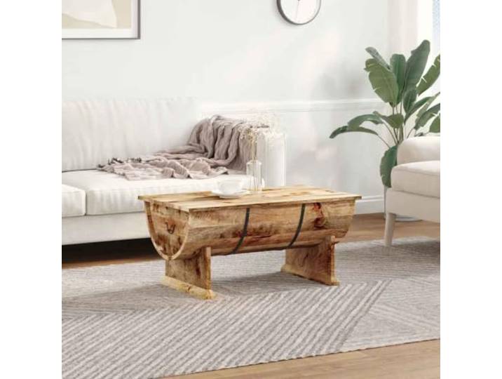 HEFZGDB Couchtisch Massivholz Mango Vintage Design 88x50x40 cm mit Stauraum Handgefertigt Langlebig