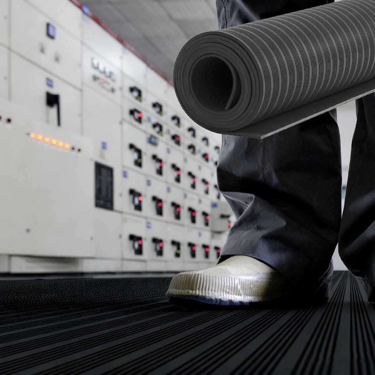 Veiligheidsmat Rubber - Zwarte Isolerende Vloermat voor Elektrische Bescherming